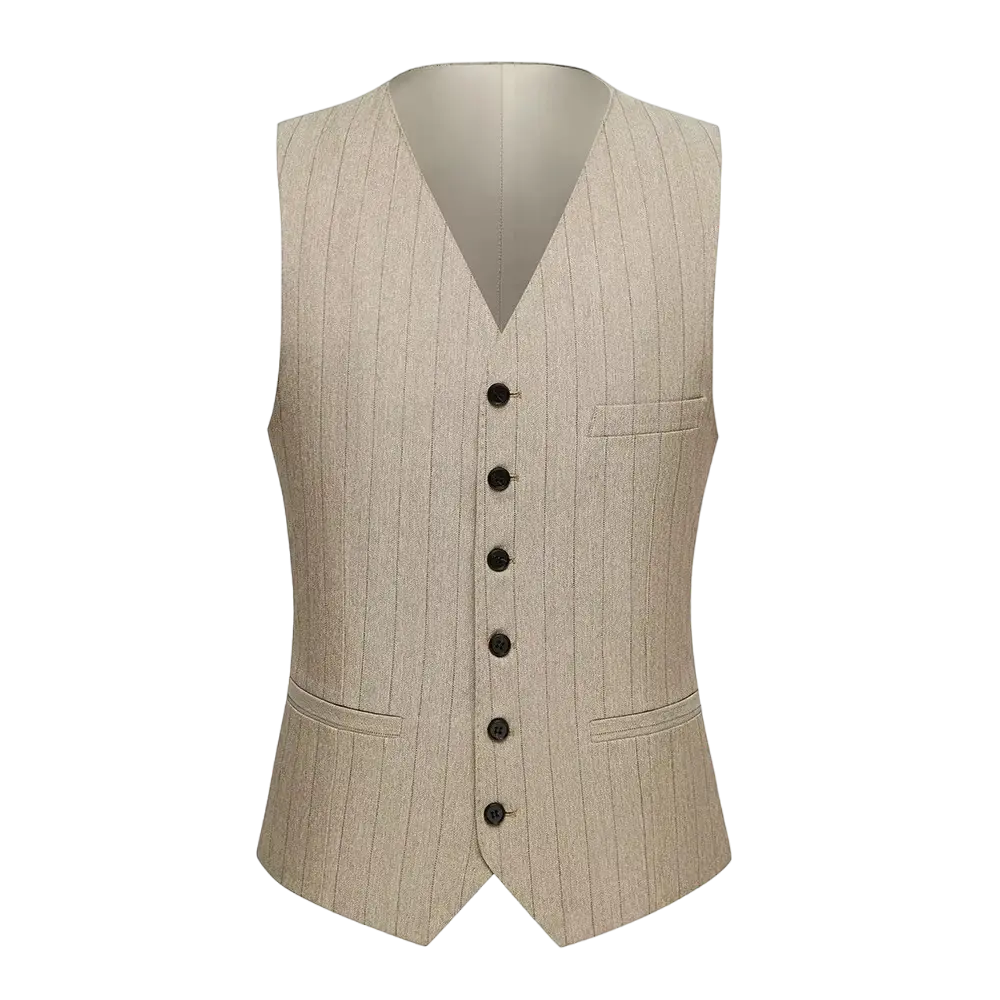 Men's Pinstripe Three Piece Suit Tailored Wedding and Formal