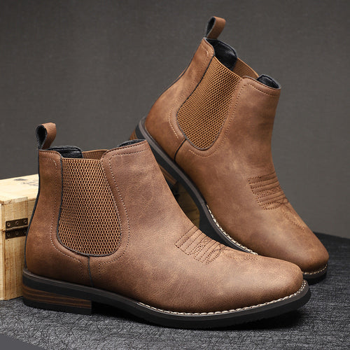Men's Classic Chelsea Boots Comfortable Smart Casual Leather Footwear
