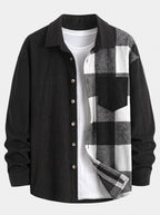 Men's Corduroy Shirt and Cargo Jogger Set Relaxed Autumn