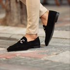 Men's Suede Horsebit Loafers Sleek Slip On Formal Shoes