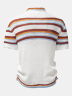 Men's Open Knit Button Shirt with Linen Blend Trousers