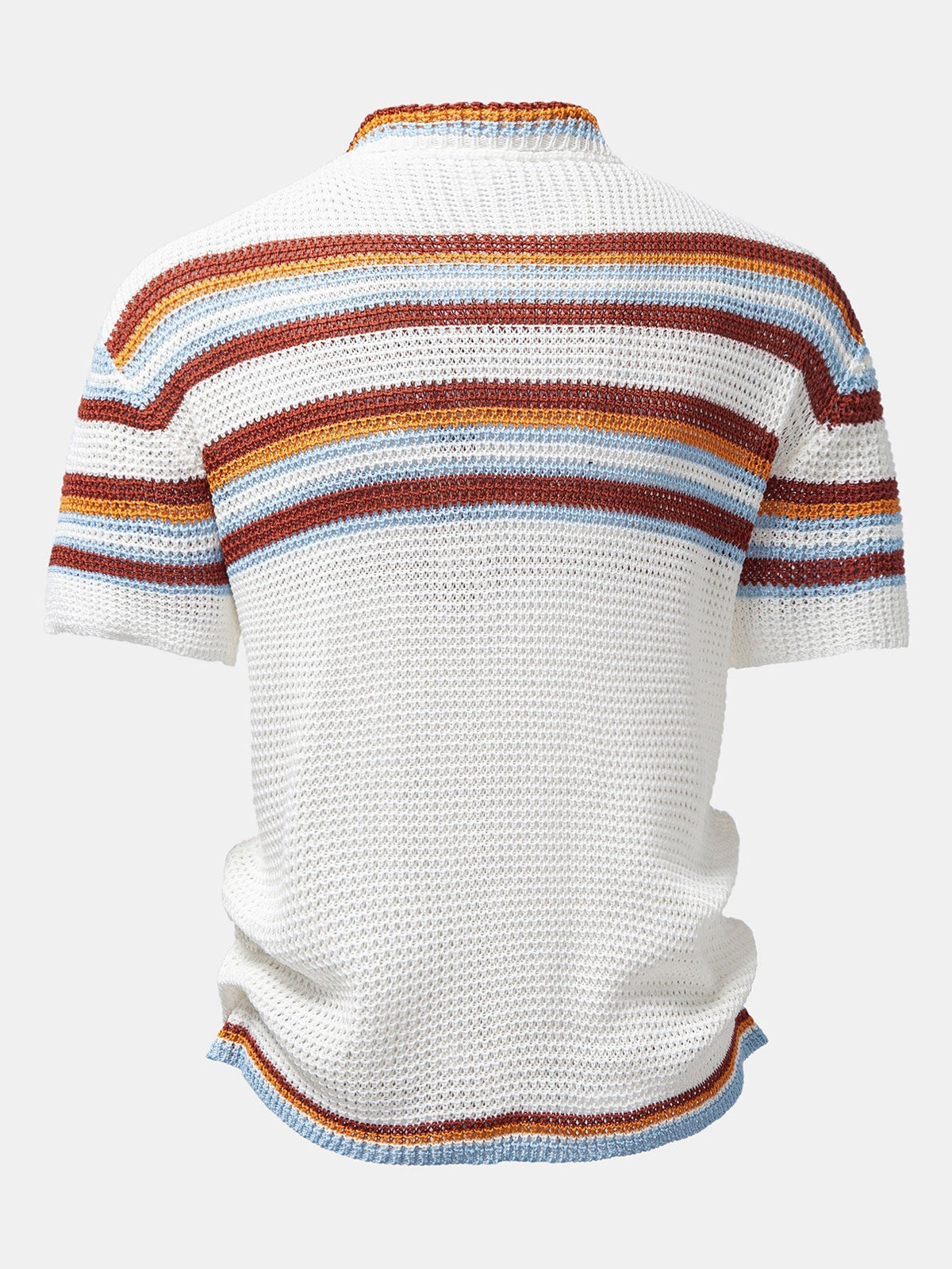Men's Open Knit Button Shirt with Linen Blend Trousers