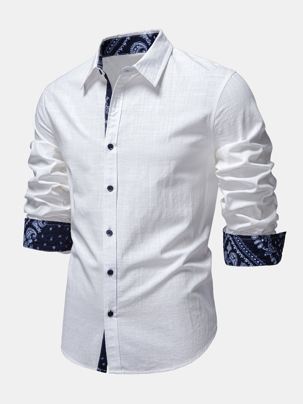 Men's Cotton Shirt and Linen Blend Trouser Set