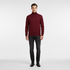 Men's Fine Knit Turtleneck Sweater with Ribbed Finish