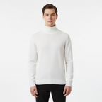 Men's Fine Knit Turtleneck Sweater with Ribbed Finish