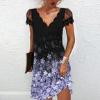 Women's Lace Sleeve Mini Dress – Elegant Summer