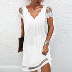Women's Lace Sleeve Mini Dress – Elegant Summer