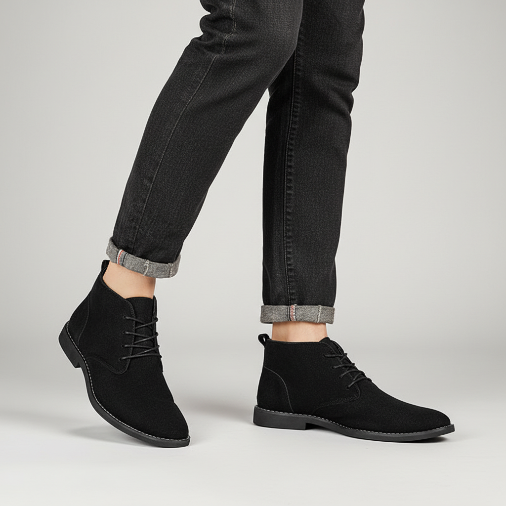 Men's PU Nubuck Chukka Boots Smart Lace Up Footwear