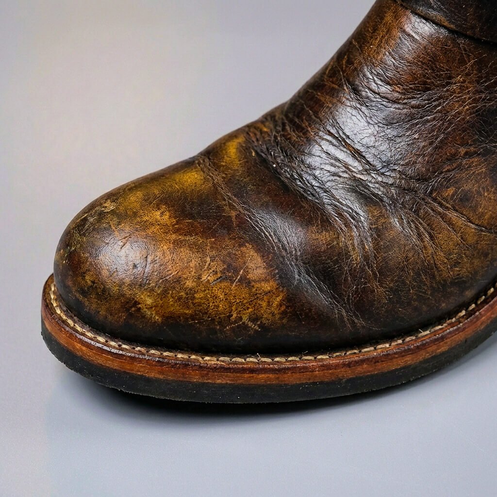 Men's Genuine Leather Engineer Boots Mid Calf Buckle Footwear