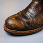 Men's Genuine Leather Engineer Boots Mid Calf Buckle Footwear
