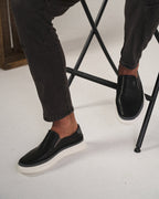 Men's Lightweight Leather Slip On Everyday Comfort Trainers