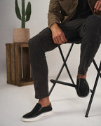 Men's Lightweight Leather Slip On Everyday Comfort Trainers