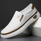 Men's Lightweight Leather Slip On Everyday Comfort Trainers