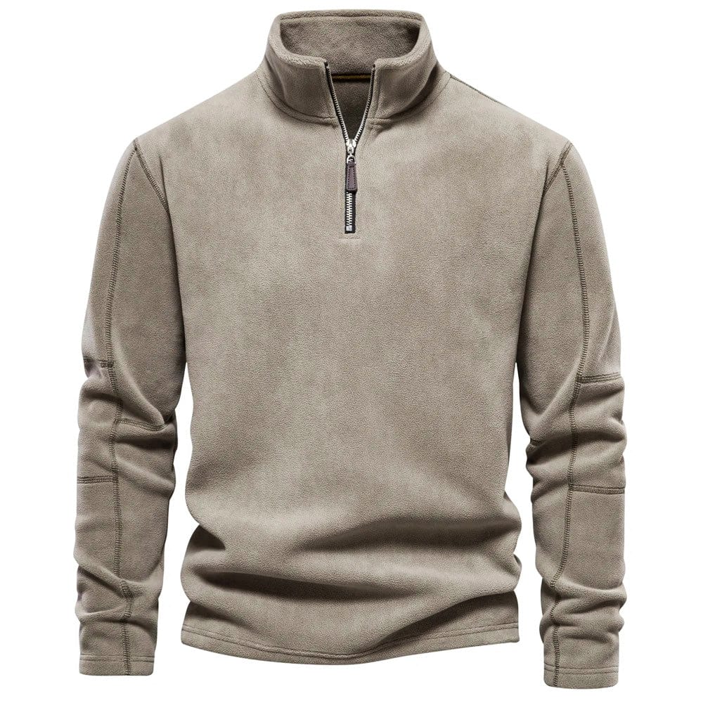 Men's Quarter Zip Fleece Sweatshirt Warm Casual Pullover