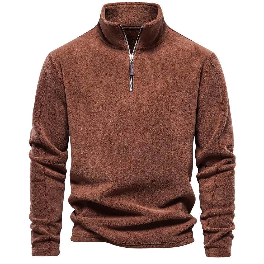Men's Quarter Zip Fleece Sweatshirt Warm Casual Pullover