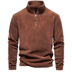 Men's Quarter Zip Fleece Sweatshirt Warm Casual Pullover