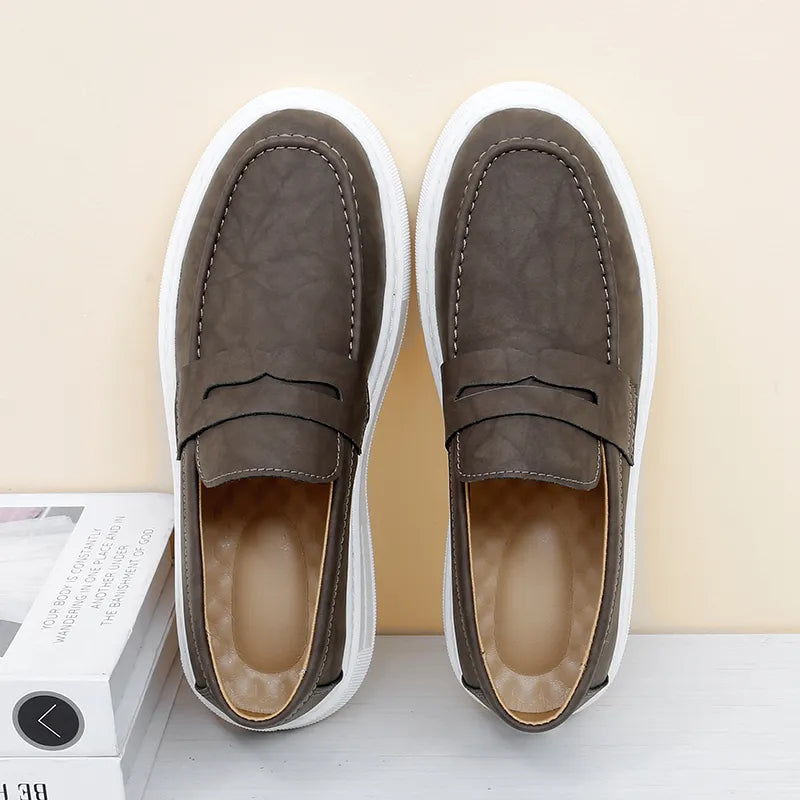 Men's Loafers Slip On Platform Sole Penny Shoes