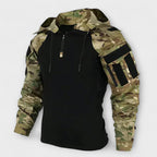Men's Hooded Tactical Sweatshirt Half Zip Outdoor Layer