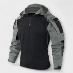 Men's Hooded Tactical Sweatshirt Half Zip Outdoor Layer