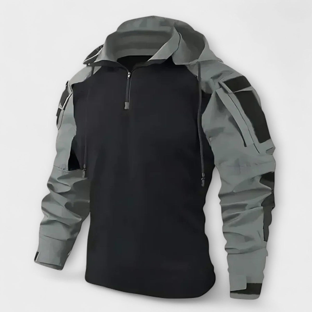 Men's Hooded Tactical Sweatshirt Half Zip Outdoor Layer