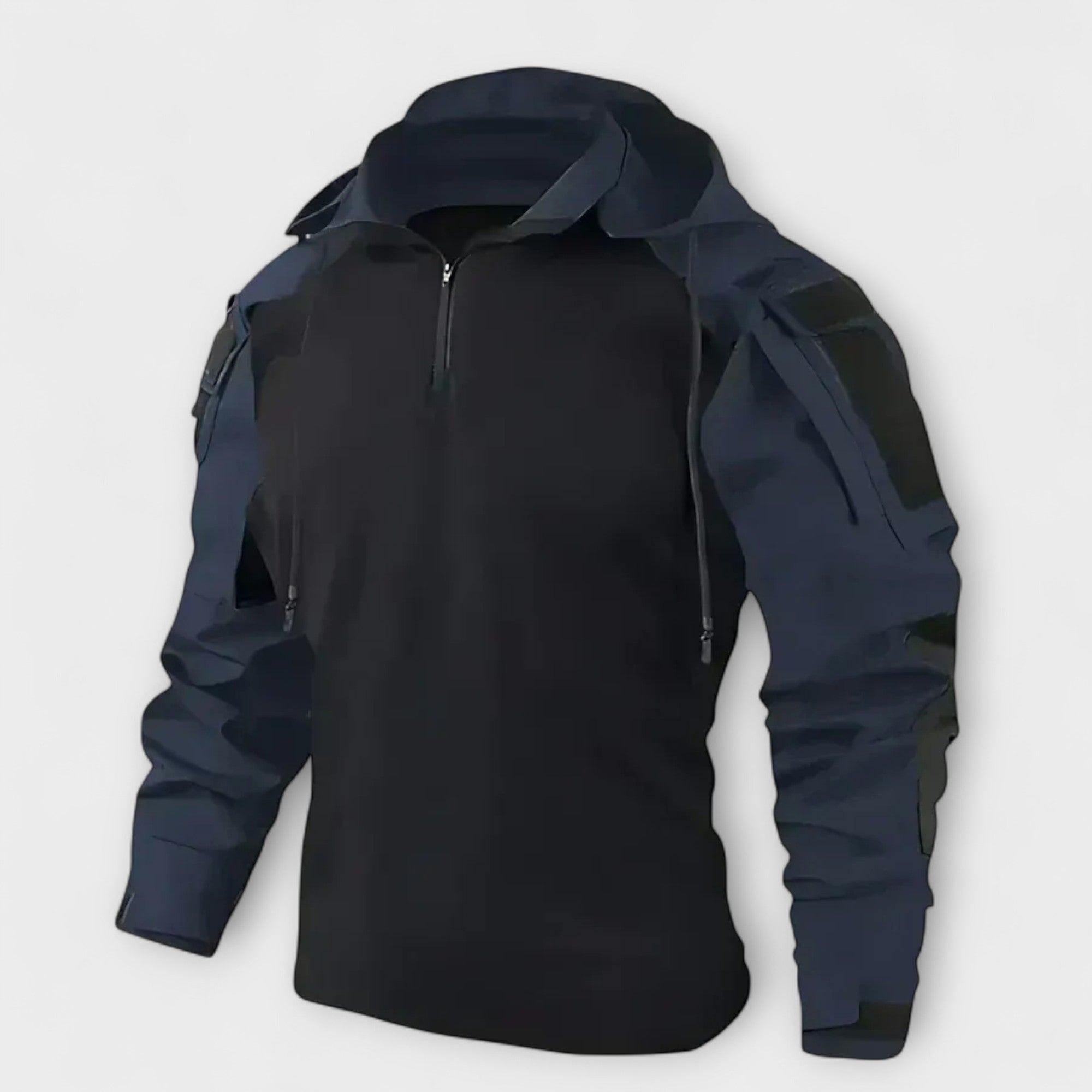 Men's Hooded Tactical Sweatshirt Half Zip Outdoor Layer