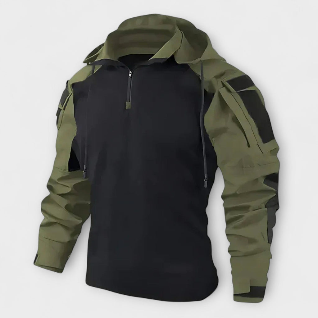 Men's Hooded Tactical Sweatshirt Half Zip Outdoor Layer