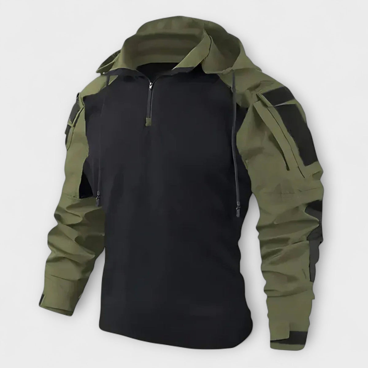 Men's Hooded Tactical Sweatshirt Half Zip Outdoor Layer