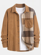 Men's Corduroy Shirt and Cargo Jogger Set Relaxed Autumn