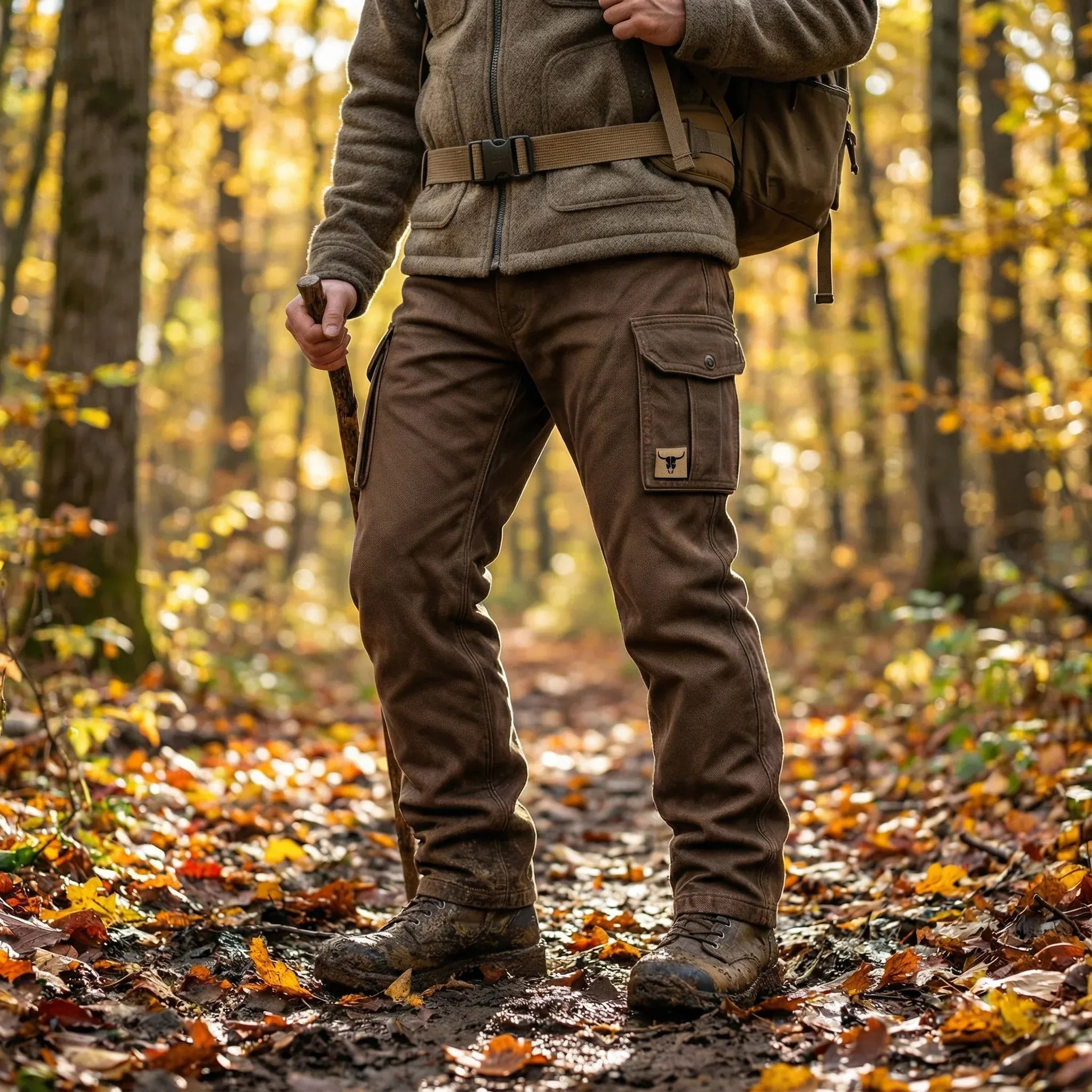 Men's Slim Fit Cargo Trousers Utility Pocket Streetwear Style