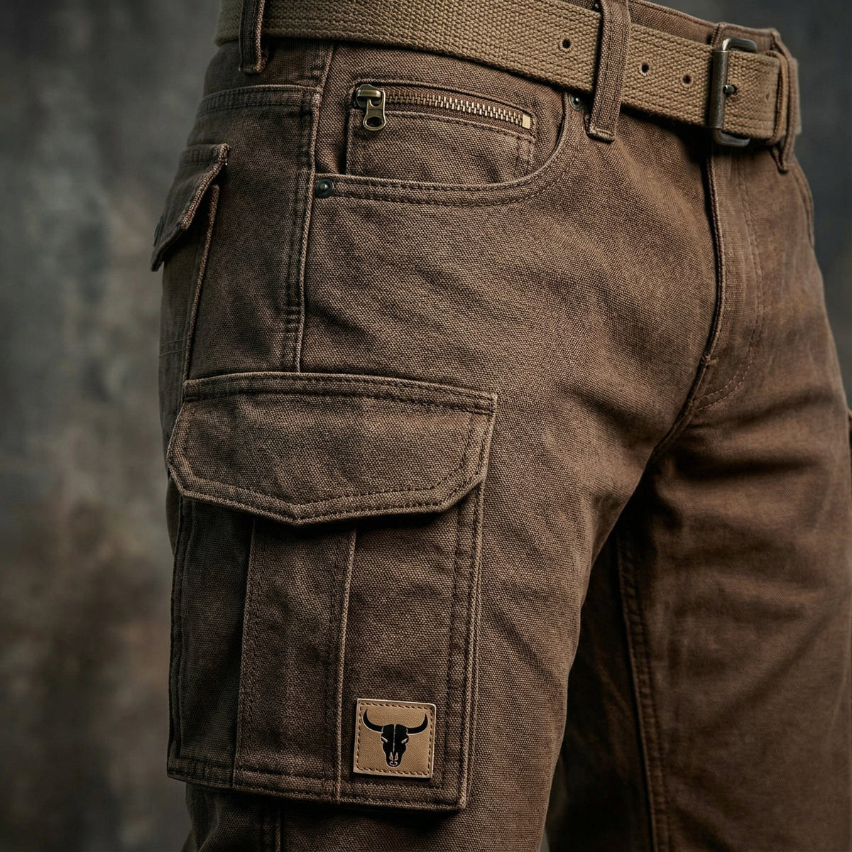Men's Slim Fit Cargo Trousers Utility Pocket Streetwear Style