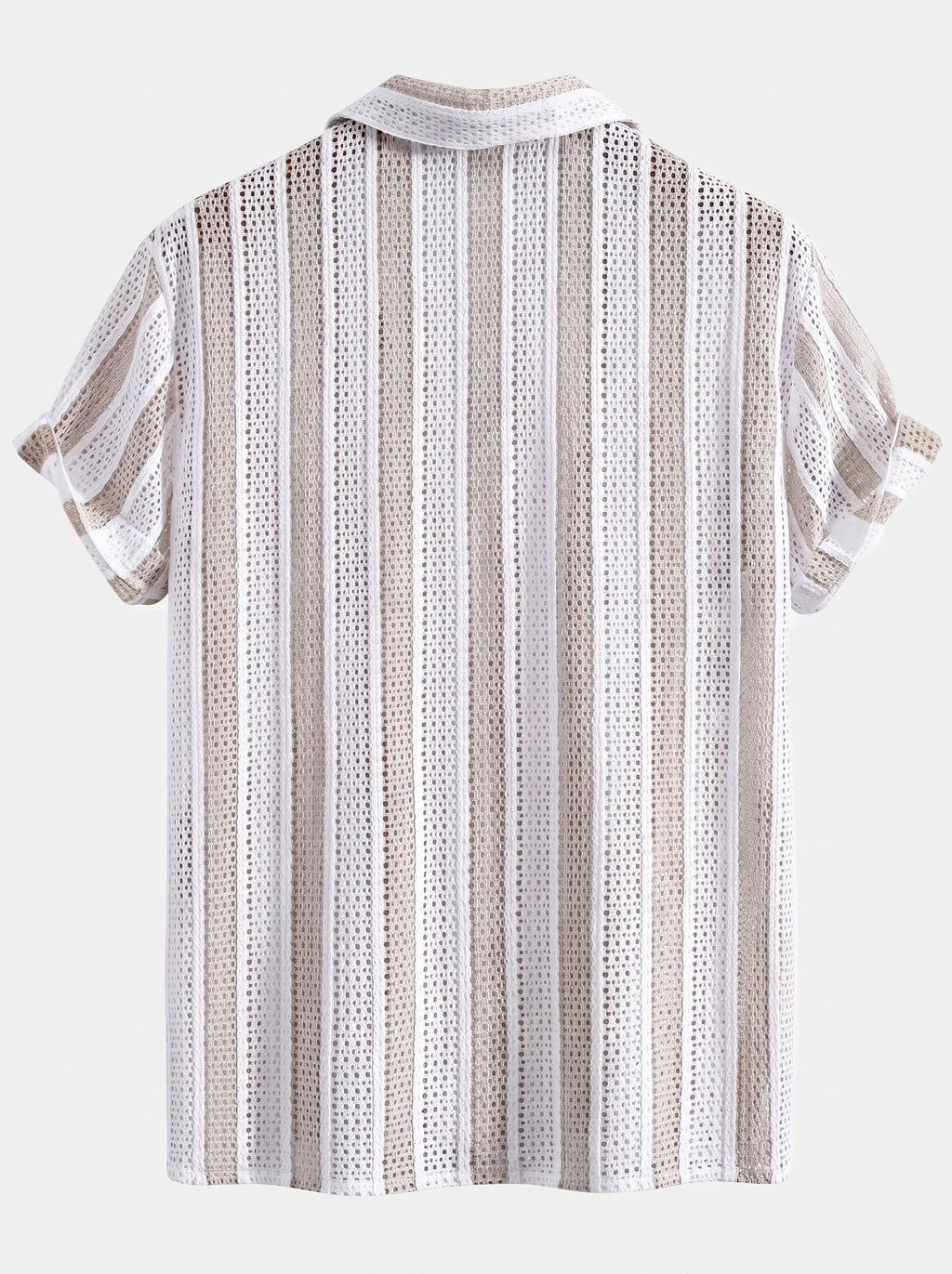 Men's Mesh Cuban Shirt Co Ord Linen Blend Straight