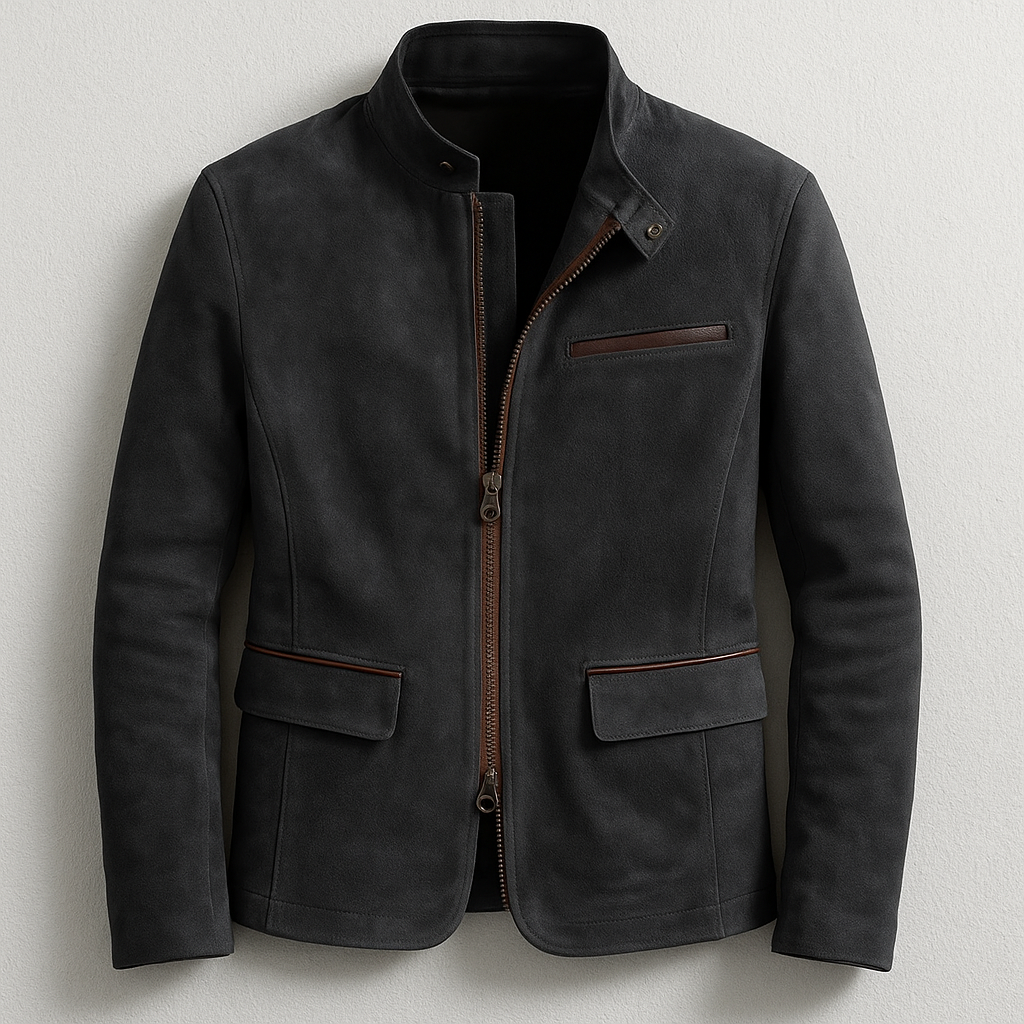 Men's Zip Up Stand Collar Jacket Tailored Smart Casual