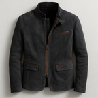 Men's Zip Up Stand Collar Jacket Tailored Smart Casual