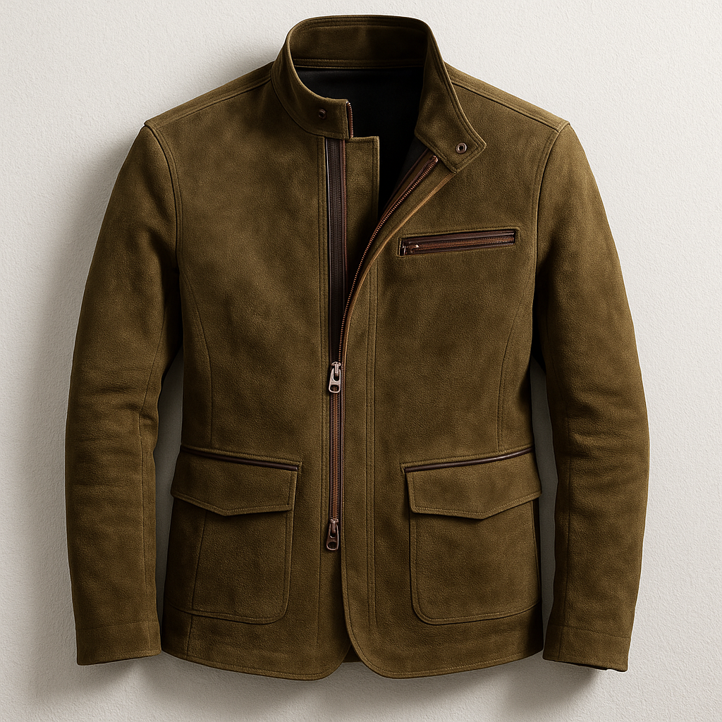 Men's Zip Up Stand Collar Jacket Tailored Smart Casual