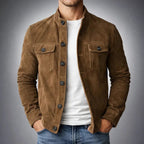 Men's Button Front Field Jacket Tailored Spring Autumn Layer