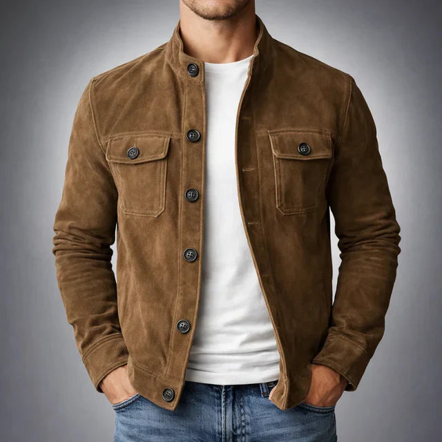 Men's Button Front Field Jacket Tailored Spring Autumn Layer