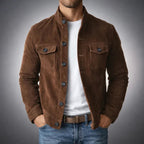 Men's Button Front Field Jacket Tailored Spring Autumn Layer