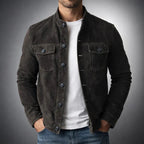 Men's Button Front Field Jacket Tailored Spring Autumn Layer