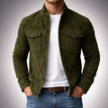 Men's Button Front Field Jacket Tailored Spring Autumn Layer