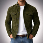 Men's Button Front Field Jacket Tailored Spring Autumn Layer