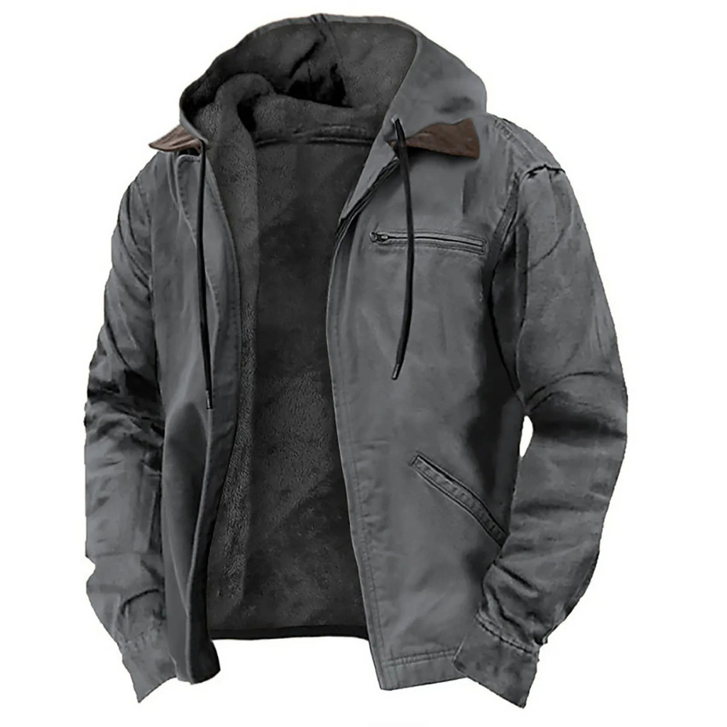 Men's Removable Hood Winter Jacket Warm Full Zip Layer