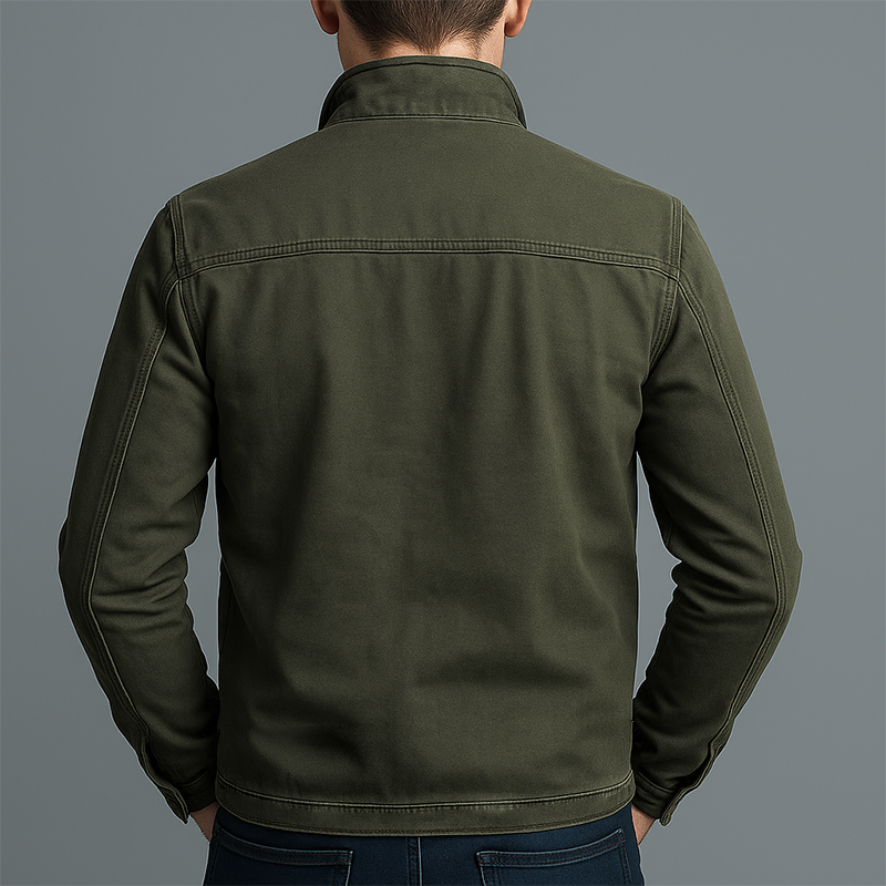 Men's Vintage Zip Jacket Stand Collar Autumn Winter Layer