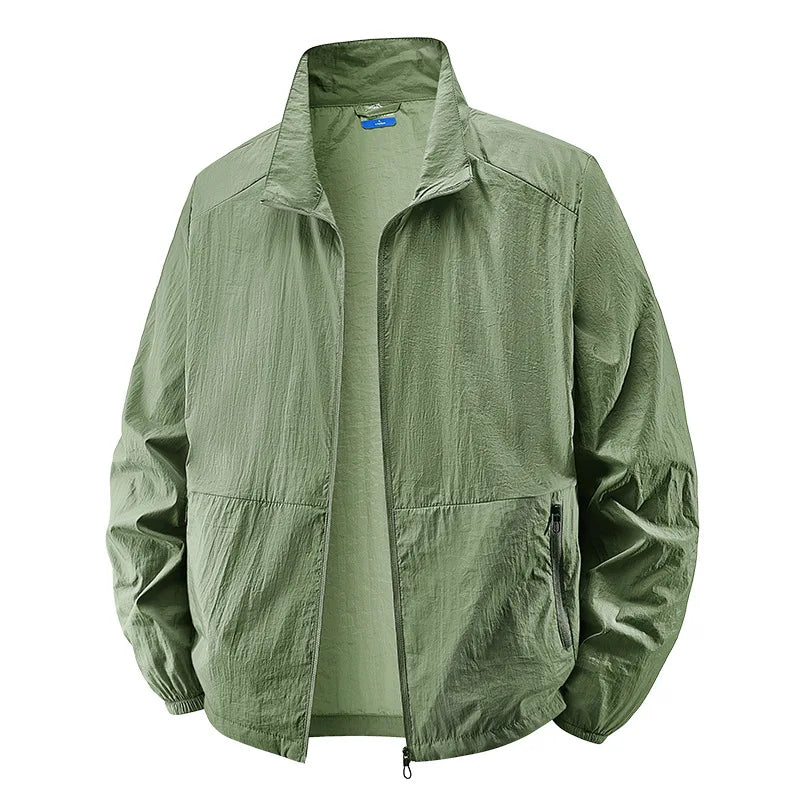 Men's Lightweight Zip Jacket Multi Pocket Spring Summer Layer
