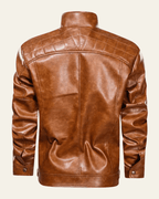 Men's Stand Collar Biker Jacket Zip Up Autumn Winter