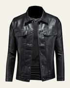 Men's Snap Front Biker Jacket Regular Fit Spring Autumn