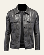 Men's Snap Front Biker Jacket Regular Fit Spring Autumn