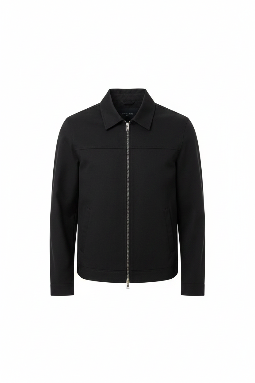 Men's Zip Front Harrington Jacket Lightweight Smart Casual Layer