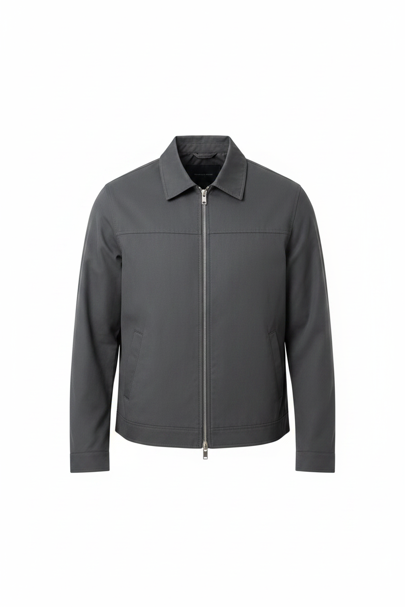 Men's Zip Front Harrington Jacket Lightweight Smart Casual Layer