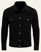 Men's Button Front Trucker Jacket Regular Fit Cord Layer