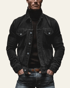 Men's Button Front Trucker Jacket Regular Fit Cord Layer